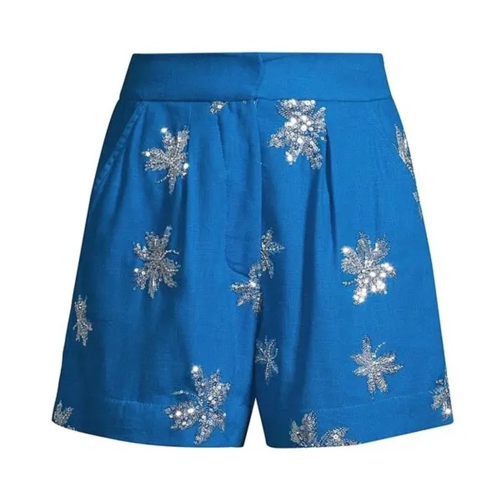 WAIMARI Lucid Dreams Celeste Floral Sequined Linen-Blend Shorts